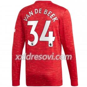 Manchester United Donny van de Beek 34 Domaći Nogometni Dres 2020-2021 Dugim Rukavima